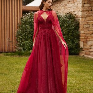 vestido com capa marfil barcelona